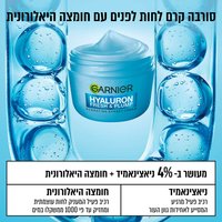 סורבה קרם לחות לפנים עם חומצה היאלורונית. מעושר ב-4 אחוז ניאצינאמיד וחומצה היאלורונית. ניאצינאמיד רכיב פעיל מרגיע המסייע לאחידות גוון העור. חומצה היאלורונית רכיב פעיל המעניק לחות עוצמתית ומחזיק עד פי 1000 ממשקלו במים.